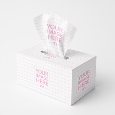 Tissue Box Mockup on White Background