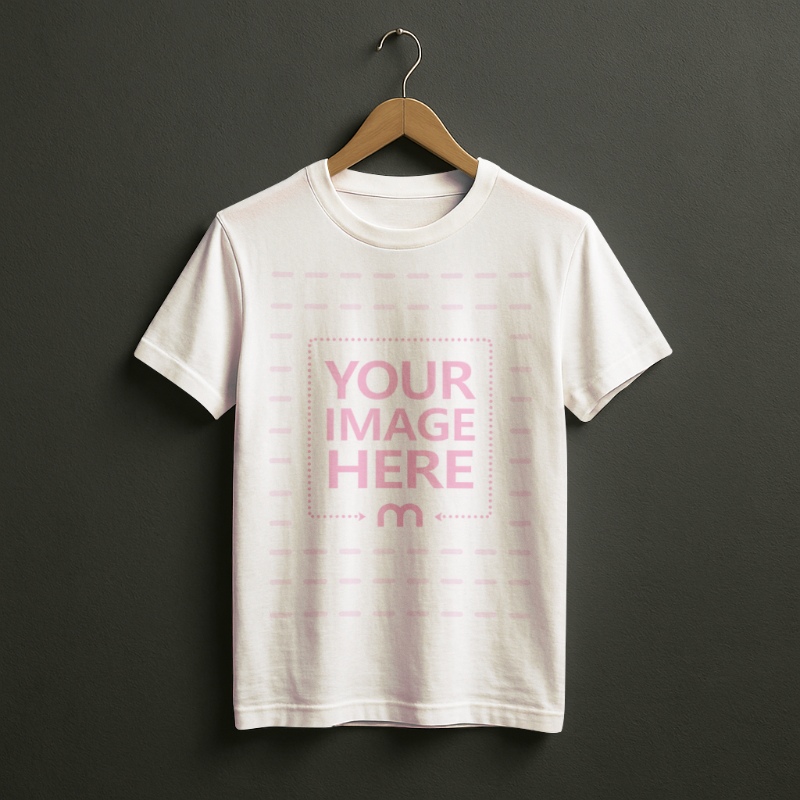 T-Shirt Mockup on Dark Floor for Minimal Streetwear preview image