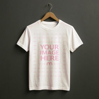 T-Shirt Mockup on Dark Floor for Minimal Streetwear