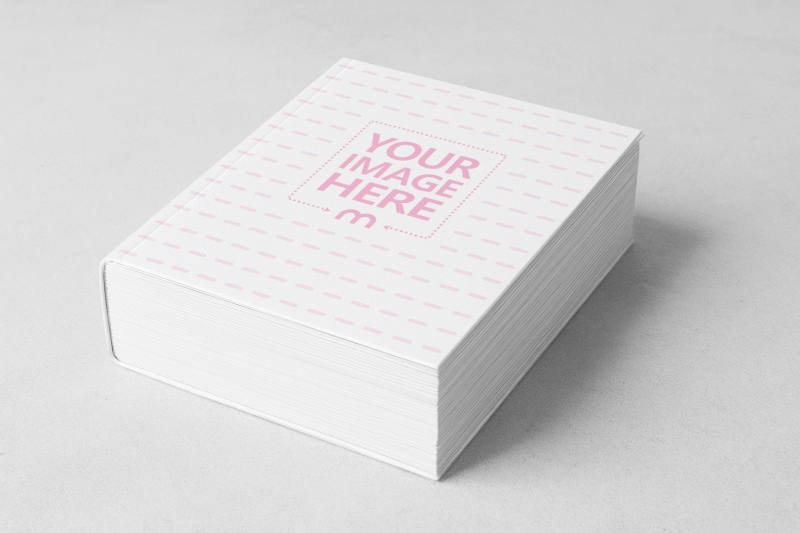 Thick Book Cover Mockup on White Background preview image