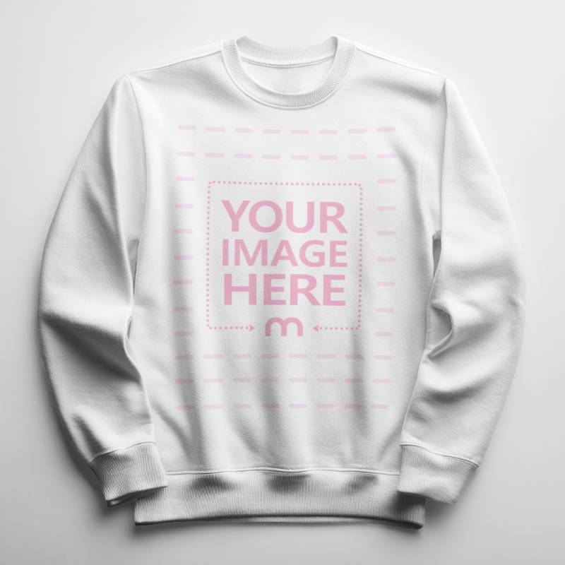 Sweatshirt Mockup Generator on White Background Top View preview image