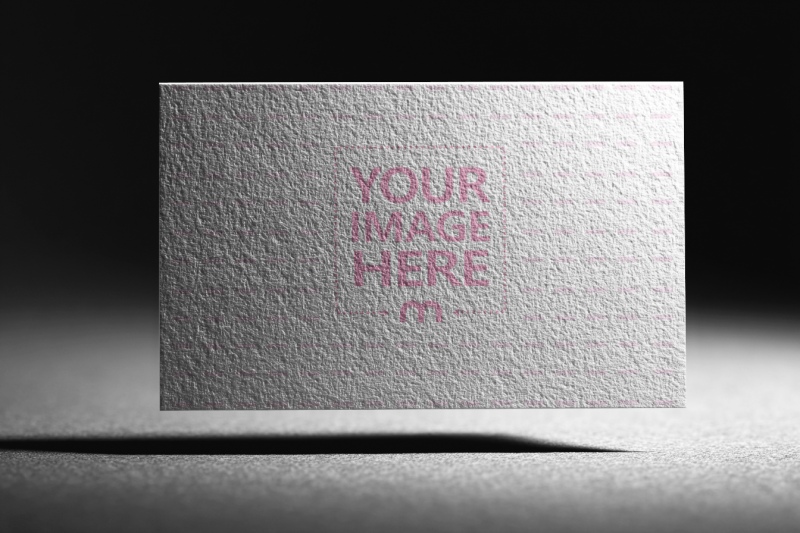 Floating Business Card PSD Mockup on Dark Background preview image