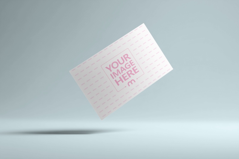 Floating Business Card Mockup on White Background preview image