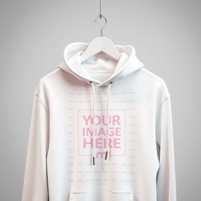 PSD Hoodie Mockup on Gray Background