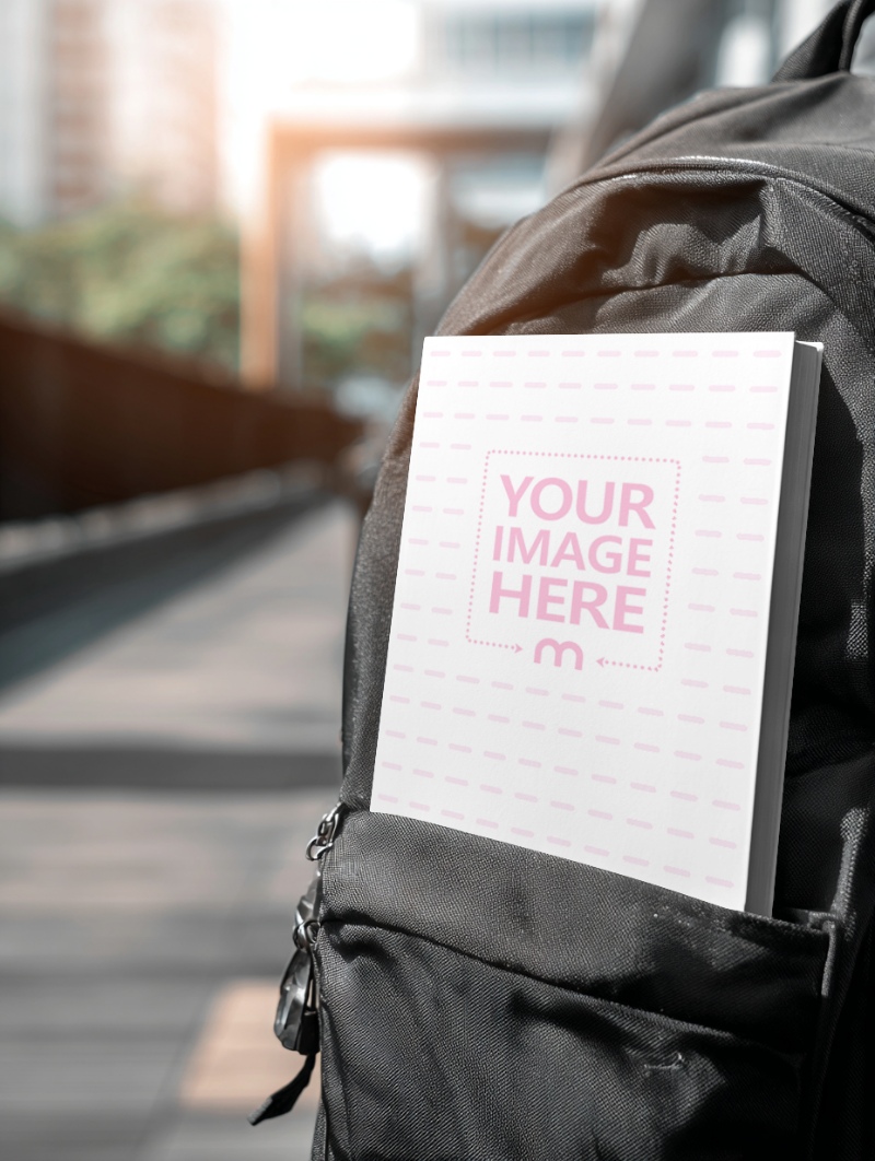 Paperback Book Cover  on Backpack PSD Mockup Generator preview image