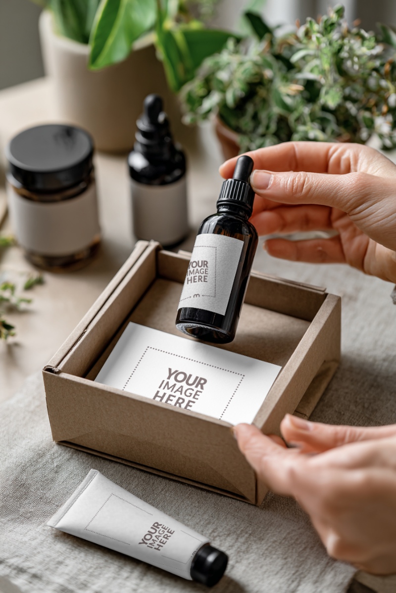 Amber Bottle Label Mockup for Spa and Wellness Centers preview image
