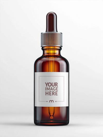 Amber Bottle Label Mockup for Organic Product Branding