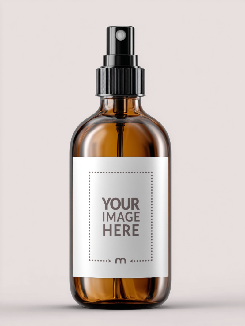Dropper Bottle Label Mockup for Organic Cosmetic Packaging preview image