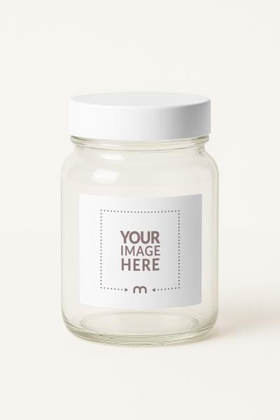 Glass Bottle Label Mockup for Product Branding