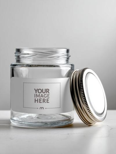 Open Glass Bottle Label Mockup for Product Presentation