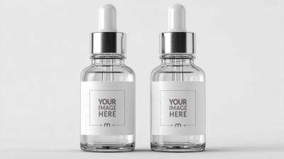 Pair of Dropper Bottle Mockups for Cosmetic Product Line