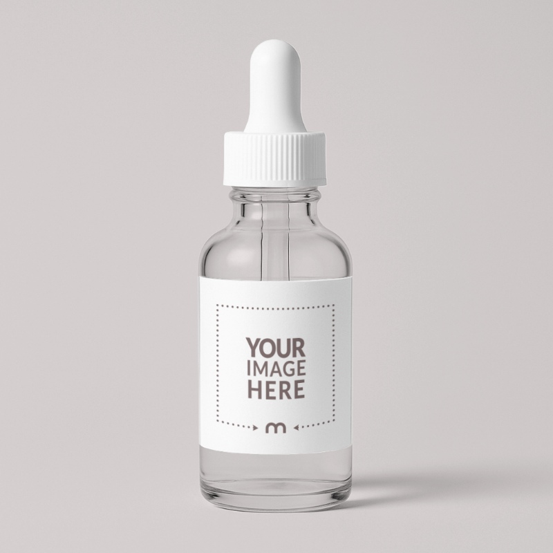 Dropper Bottle Label Mockup for Cosmetic Product Display preview image