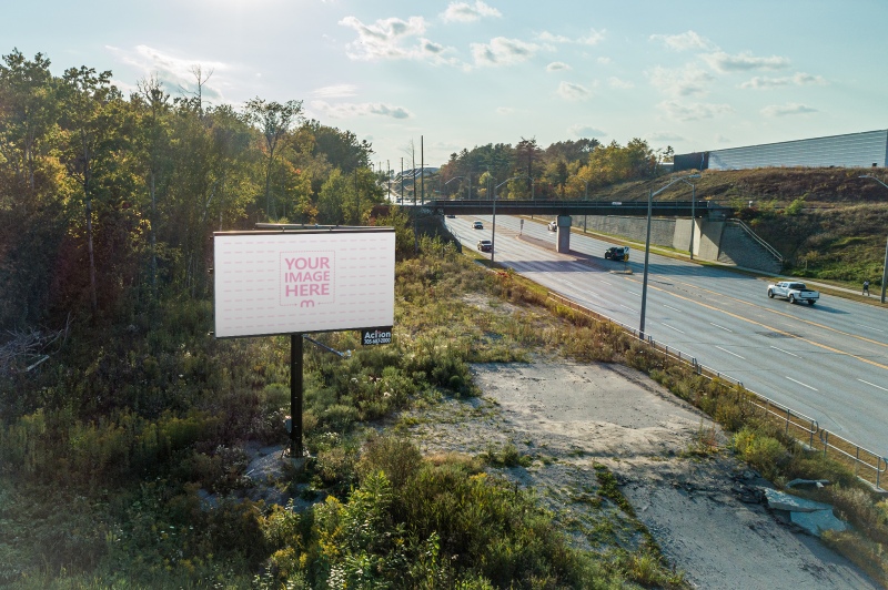 Highway Billboard Mockup beside Road for Travel Advertising Showcase preview image
