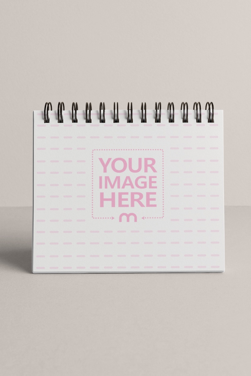 Desk Calendar Mockup on White Background for Office Desk Display preview image