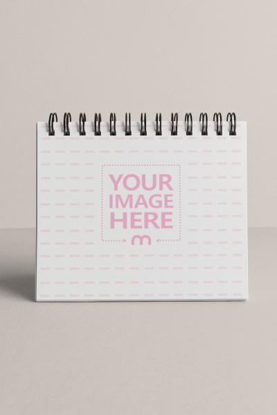 Desk Calendar Mockup on White Background for Office Desk Display