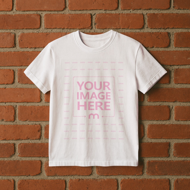 T-Shirt Mockup with Brick Wall Background for Streetwears preview image