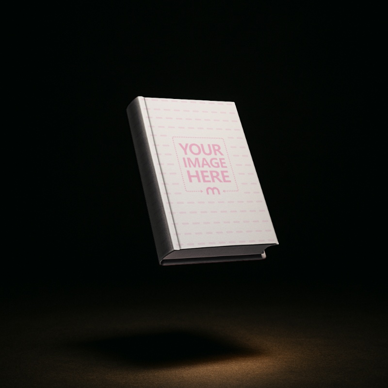 Floating Book Cover Mockup on Dark Background preview image