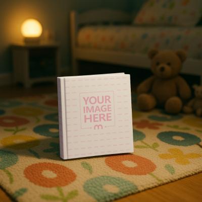 Children's Book Cover Mockup in Kid’s Bedroom