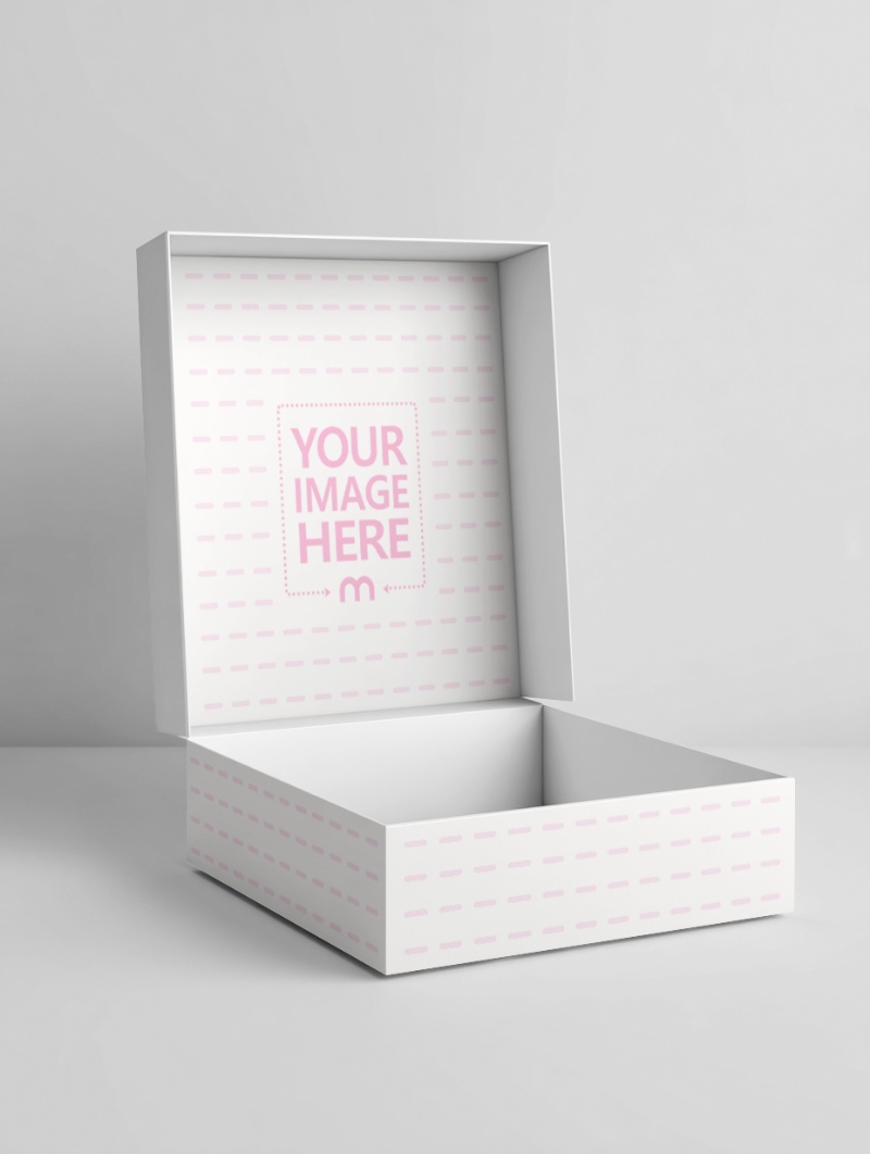 Minimal Square Box Mockup on White Background for E-commerce Branding preview image