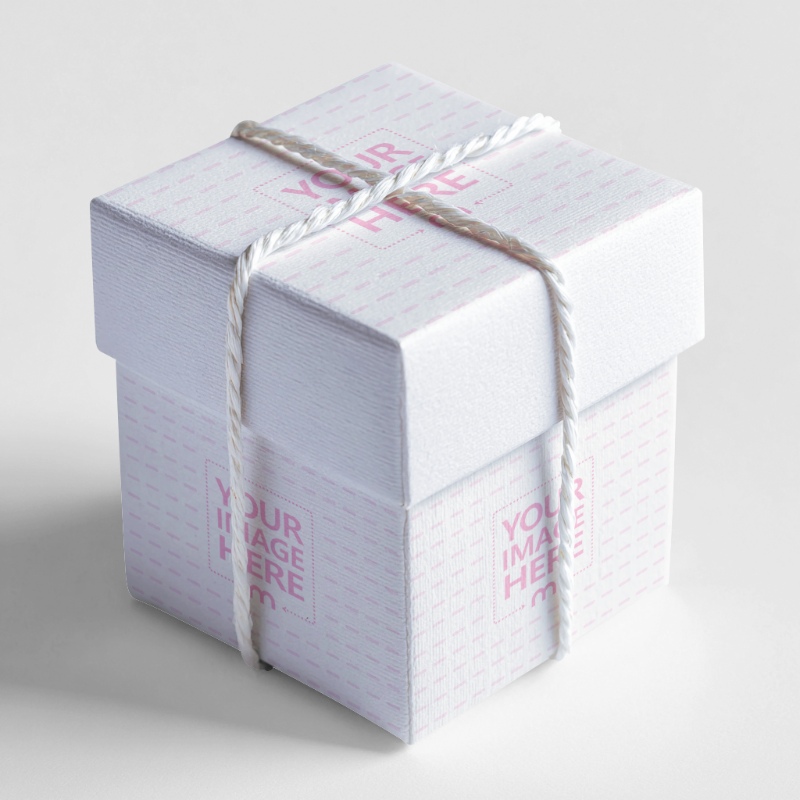 Clean Square Box Mockup on White Background for Product Promotion preview image