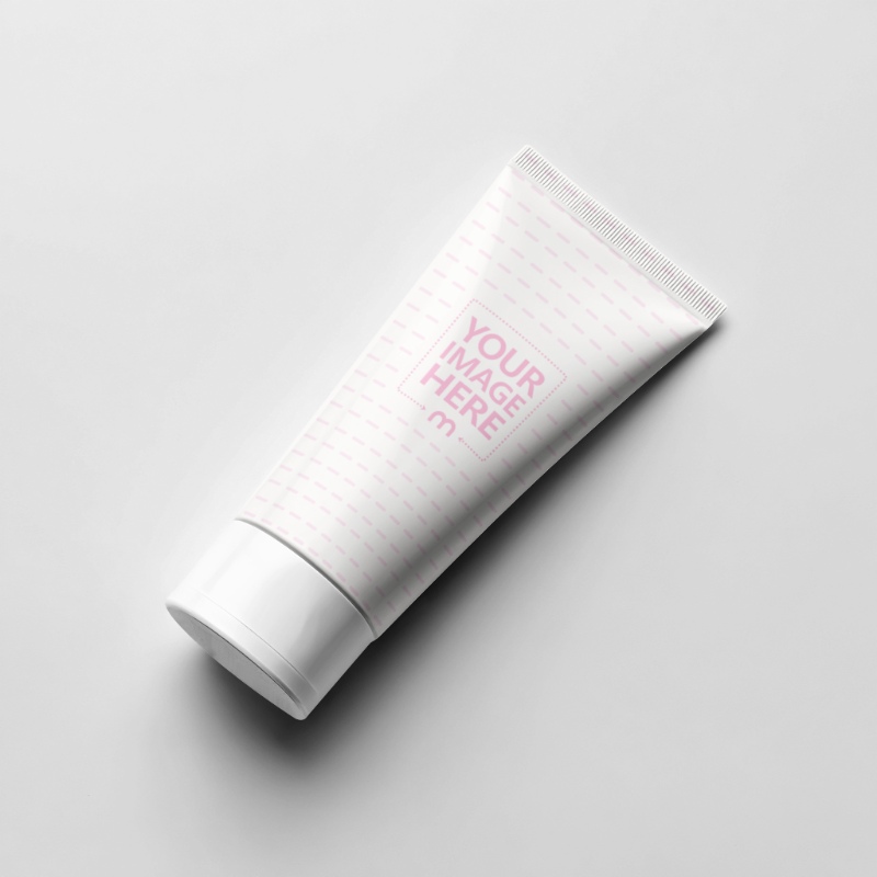 Lotion Tube Mockup on White Background for Skincare Line Presentation preview image