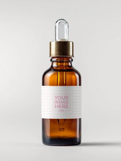 Dropper Bottle Mockup on White Background for Product Promotion