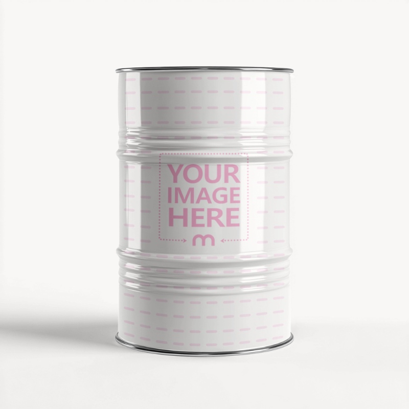 Drum Mockup on White Background for Industrial Packaging Design preview image
