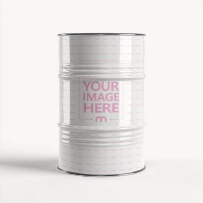 Drum Mockup on White Background for Industrial Packaging Design