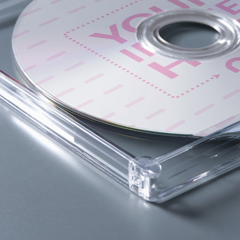 Side View CD Mockup in Transparent Box for Album Packaging Showcase preview image