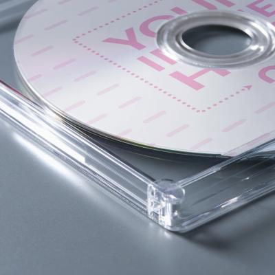 Side View CD Mockup in Transparent Box for Album Packaging Showcase