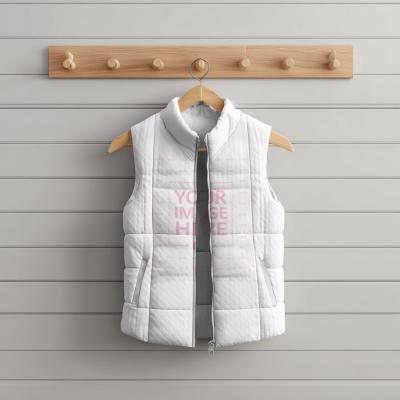 Vest Mockup Hanging Indoors for Modern Fashion Line Display