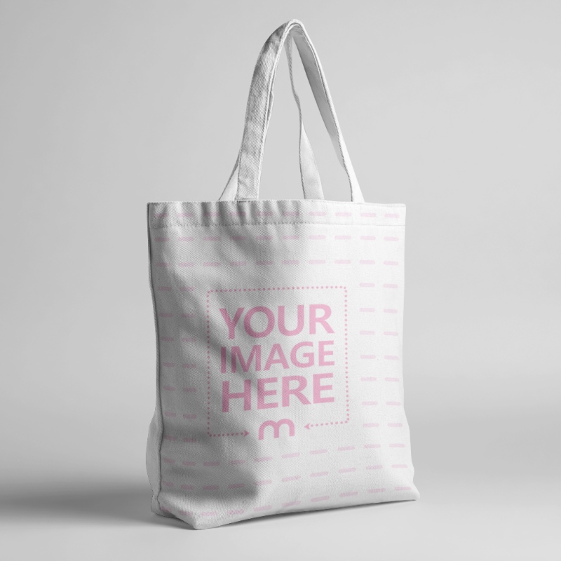 Tote Bag Mockup on White Background for Eco Retail Branding Presentation preview image