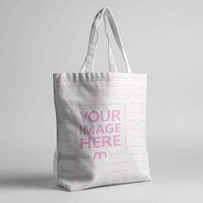 Tote Bag Mockup on White Background for Eco Retail Branding Presentation