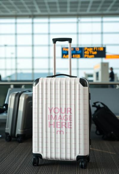 Baggage Mockup on Airport for Luggage Brand Promotion