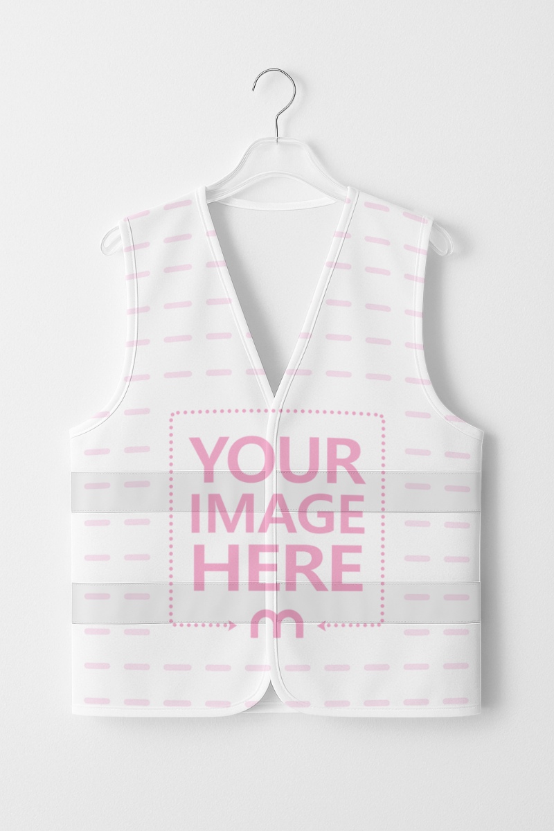 Safety Vest Mockup on White Background with Minimal Layout Safety Vest Mockup on White Background with Minimal Layout preview image