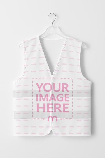 Safety Vest Mockup on White Background with Minimal Layout