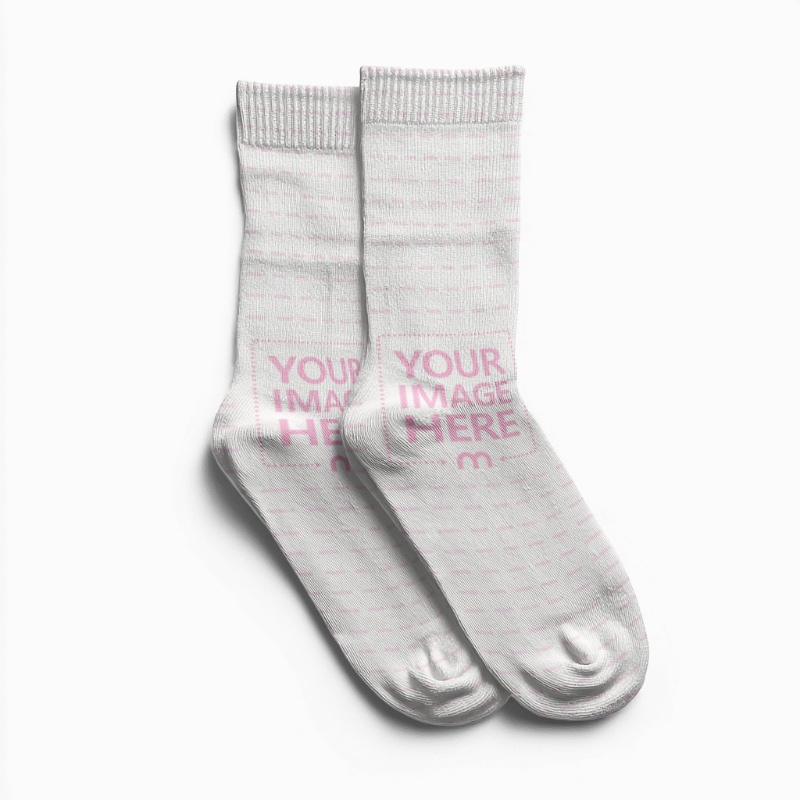 Socks Mockup on White Background in Minimal Studio Setup Socks Mockup on White Background in Minimal Studio Setup preview image