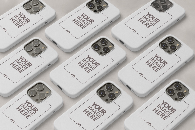 Set of iPhone 17 Pros Case Mockup on White Background preview image