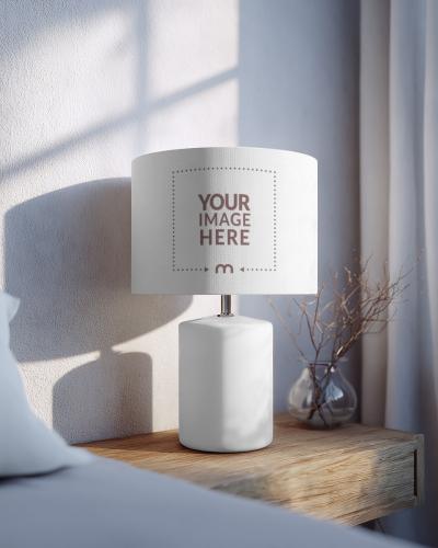 Lamp Mockup for Bedside Table Interior Display