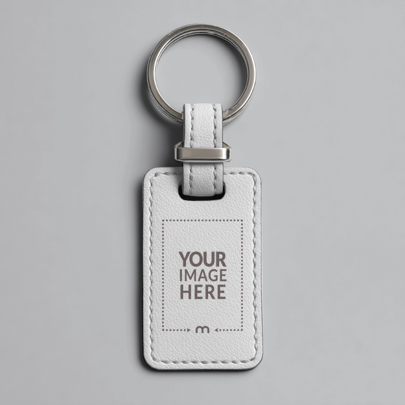 Leather Keychain Mockup Top View Isolated Background Leather Keychain Mockup Top View Isolated Background preview image