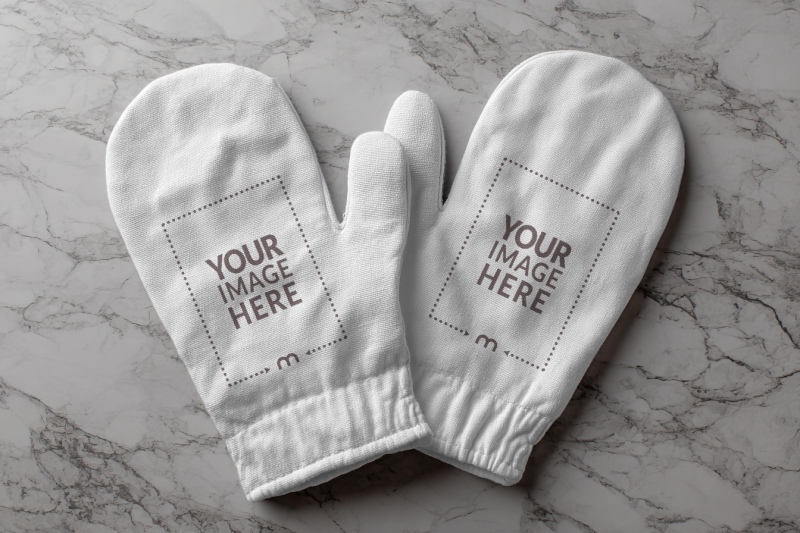 Oven Mitt Mockup on Marble Countertop Oven Mitt Mockup on Marble Countertop preview image
