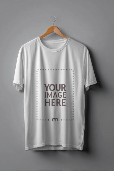 T-Shirt Mockup Hanging on Hanger for Apparel Display