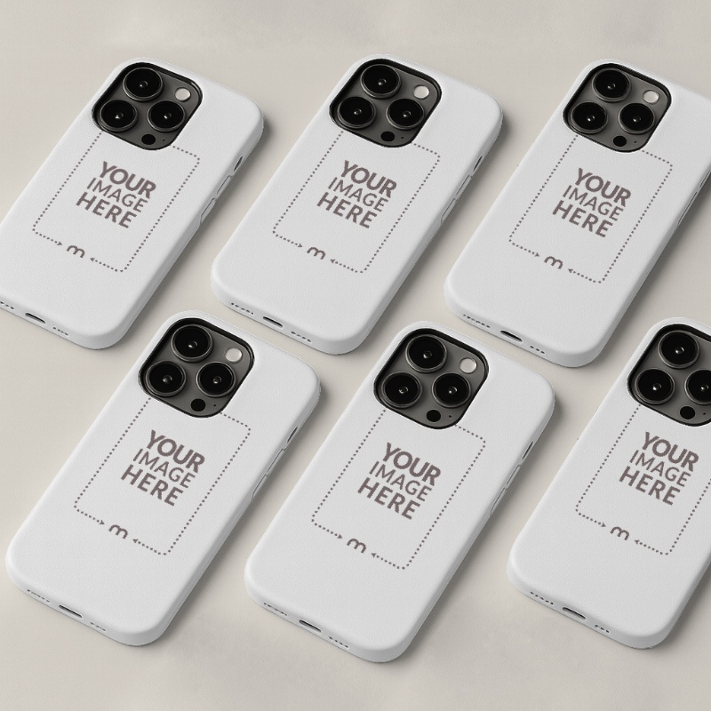 iPhone 16 Pro Case Mockup Angled View on White Background preview image