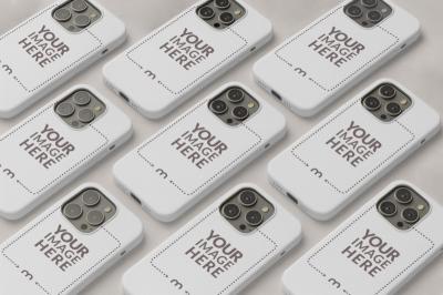 Set of iPhone 17 Pros Case Mockup on White Background