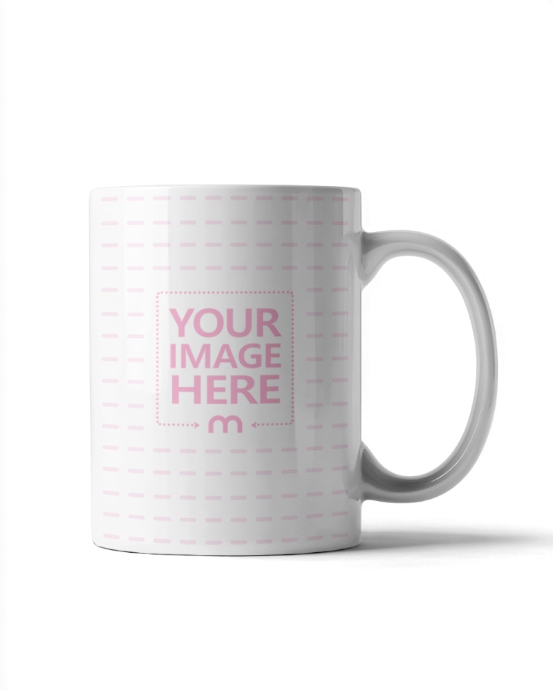 Ceramic Mug Mockup on Editable White Background preview image