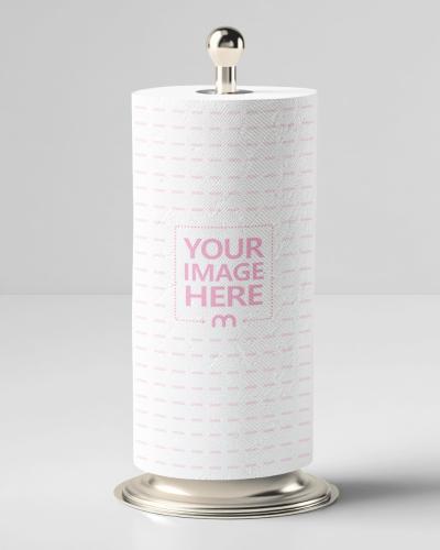 Toilet Paper Mockup on Stand with White Background