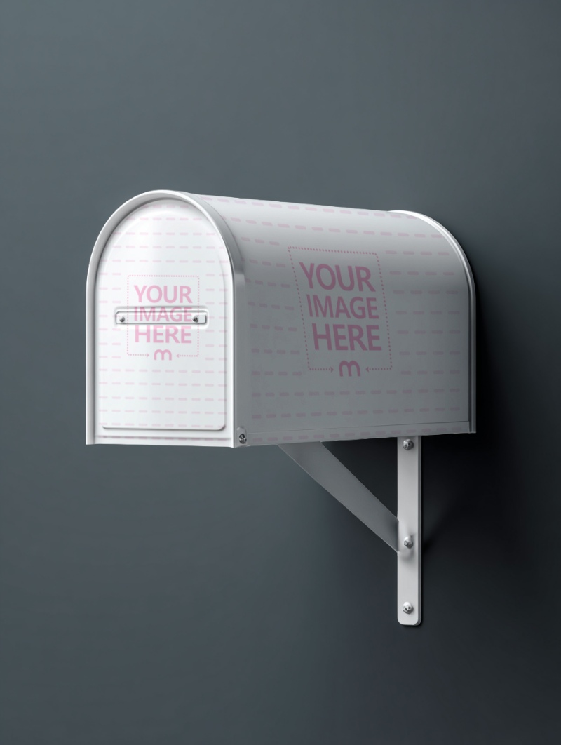Mailbox Mockup on Isolated Black Background with Minimal Scene preview image