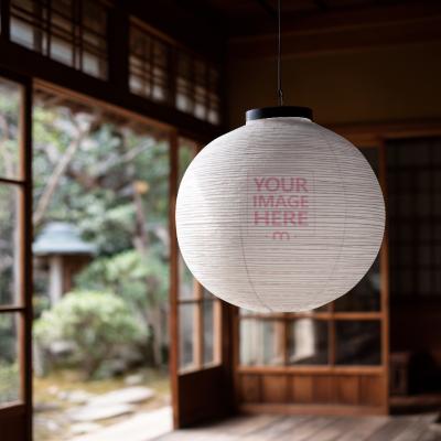 Lantern Mockup Inside Wooden House for Festive Decorations