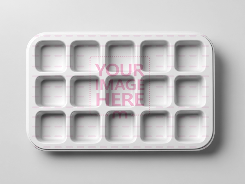 Paint Tray Palette Mockup on White Background with Clean Layout preview image