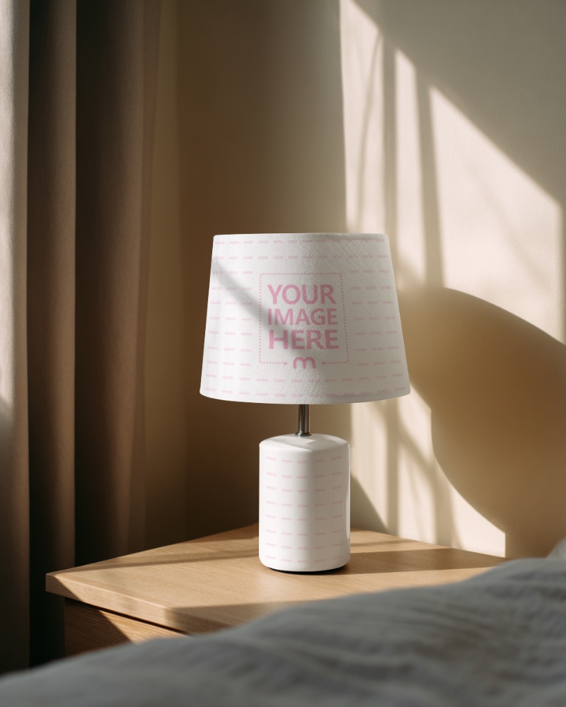 Night Lamp Mockup in Bedroom with Warm Ambient Light preview image